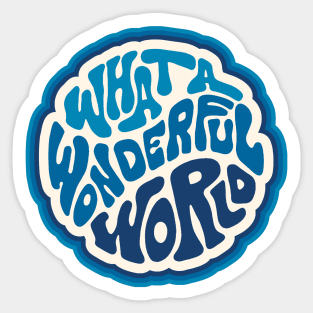 Groovy Wonderful World Word Art Sticker